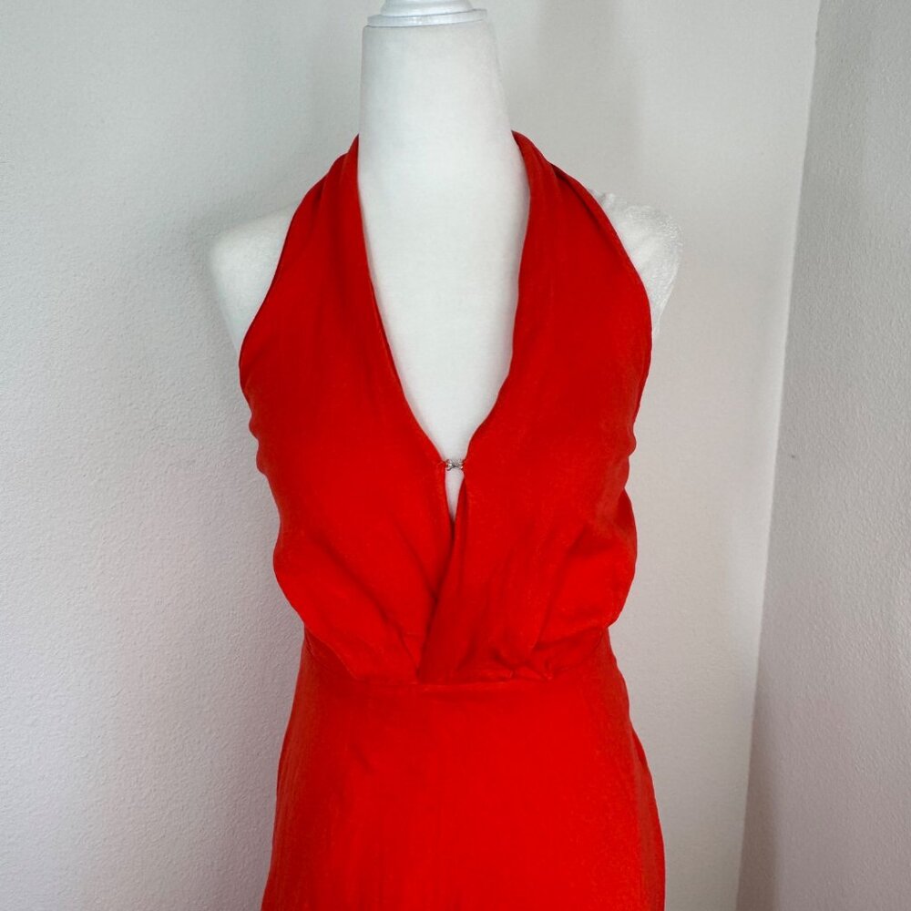 ASTR The Lable DRESS Halter Neck Flare Red Chili Size XS Picnic Brunch Midi - Picture 4 of 14